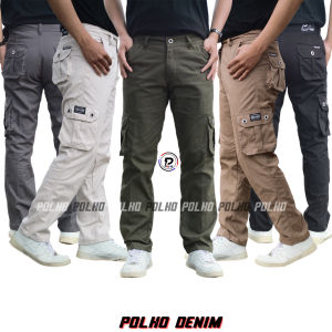 Celana Cargo Panjang Twill Carbon Nonstretch 27-38 by POLHO DENIM