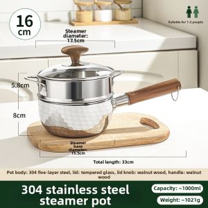 CHUANGSHUNFU | Uncoated 304 Stainless Steel Small Pot