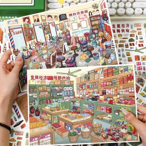 Decorative Scenery Stickers for Shops Miniature Scene