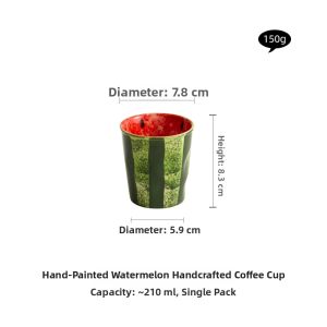 YOGEHOME | Hand-painted Watermelon Home Use Elegant Latte Art Mug