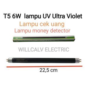 Lampu T5 6W reffil / Lampu UV Ultra Violet / lampu deteksi senter uang / money detector