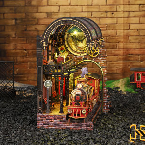 New DIY Book Nook Kit Doll House Bookshelf Ornaments Collectibles Bookshelf Insert Decoration Wooden Crafts For Christmas Gifts