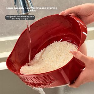 HALEXIONG | Drainage Kitchen Basket for Washing Rice and Fruits Vegetables