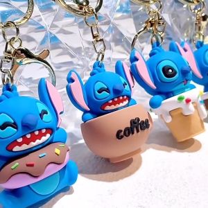 Stitch Keychain Cartoon Cute Lilo & Stitch Keychain Doll Pendant Car Key School Bag Disney Keychain