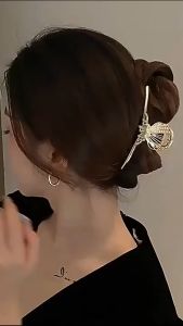 F4 Jepit Rambut Korea JUMBO 11cm Bahan Alloy Aksen Mutiara Permata Sea Shell Metal Hair Claw CL02