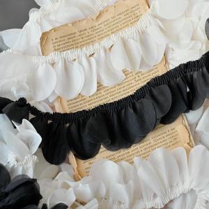 กว้าง 4cm พู่ทริม ดีไซเนอร์ตกแต่งจีบ 3D กลีบ ลูกไม้ ทริมเวฟเอดจ์บ้านผ้าอุปกรณ์เย็บผ้า DIY