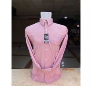 Wendya.t Kemeja Formal Warna rosegol ✓Kemeja Pria Polos Lengan Panjang
