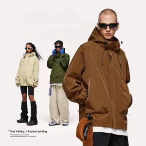 INFLATION brand mountain style three-dimensional zipper pocket windproof hooded jumpsuit 2023 autumn/winter outdoor zippered jacket jacket jacket