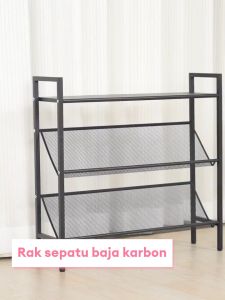 Rak Sepatu Besi Kuat Tebal Rak Sepatu Panjang Rak Sepatu Sandal Stainless Steel Portable Anti Karat