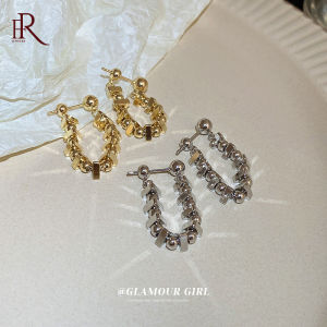 Frascati Fashion Simple Metal Triangle Beads Splicing U-shaped Drop Earrings Personality Temperament Earrings For Women Jewelry