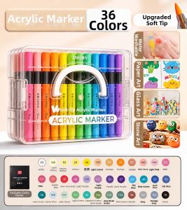 deli | Washable Non-toxic Layerable No-bleed Acrylic Markers Soft-tip