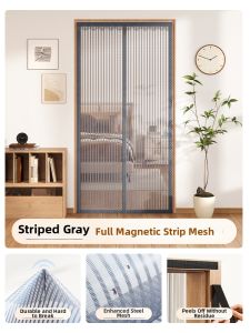 YIMING | Mosquito Prevention Baby Safe Door Curtain Magnetic Self-closing