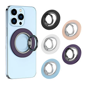 ขาตั้งสําหรับแท็บเล็ตแม่เหล็ก 2 ส่วนเรียบง่ายแหวนหมุนโทรศัพท์มือถือ Popsocket Magsafe ผู้ถือ IPad ซิลิโคนสองด้าน