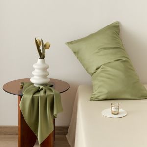 lyocell Silky Pillowcase Smooth Summer Cooling Pillowslip Solid Green Pillow Cover For Home Hotel Envelope Style 50*75 50*90cm