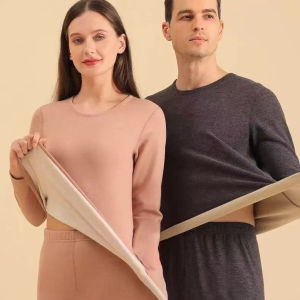 Thermal Underwear for Women Autumn Winter New Seamless AB Double-Sided Velvet Thermal Underwear Set