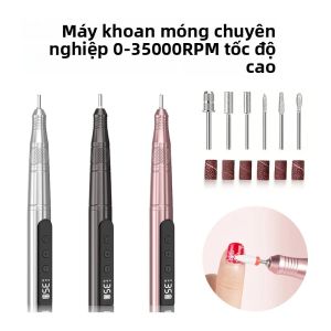 Bộ Dụng Cụ Khoan Móng Điện Không Dây Cầm Tay Chuyên Nghiệp Dùng Cho Móng Acrylic Và Gel Kèm Mũi Khoan Màu Hồng/bạc/xám