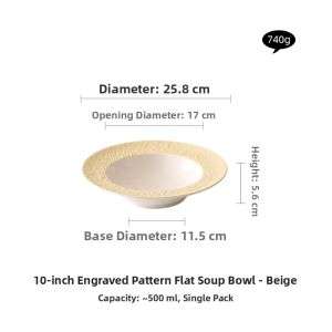 YOGEHOME | Pasta Serving Ceramic Plate