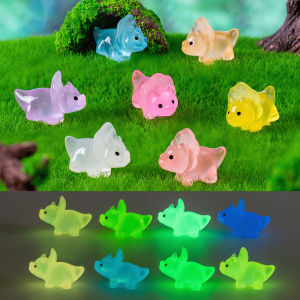 100/50pc Noctilucent Luminous Dinosaur Resin Triceratops Moss Micro Landscape Figurines Fairy Garden Decoration Home Decor Gift