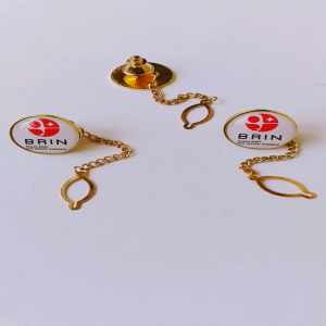 Pin Bros Lencana Kancing Rantai Kuningan BRIN (Badan Riset dan Inovasi Nasional)
