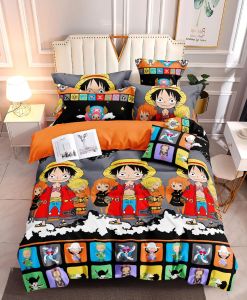 Bedsheet with 2 Pillow Cases - One Piece Character design