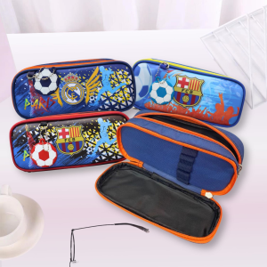 8822 - Pencil Case Bola Sepak Design / Kotak Pensel Soccer Barcelona Real Madrid Boy Tadika & Sekolah Rendah Stationery
