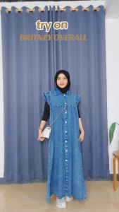 BRITNEY OVERALL JEANS WANITA BAJU KEKINIAN DENIM JUMPSUIT ROK JEANS