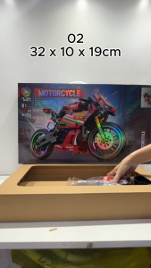 JIQILE Technique Sport Motorcycle Motor Superbike Motorbike Racing Vehicle Building Blocks Toys for Boys Kids