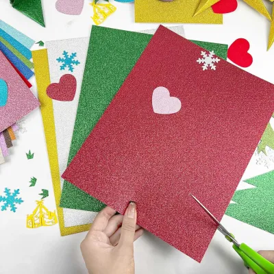 10S assorted 250GSM A4 Glitter cardboard glittered paper sheet crafts DIY deco