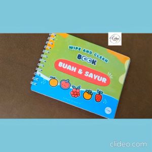 Cahya Kreatif   WIPE AND CLEAN   Seri buah dan sayur | Buku Belajar Huruf Murah BusyBook