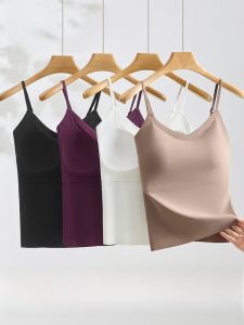 MiiOW | Cat Woman Seamless Ice Silk Strap Vest Women Summer 2025 New Style With Chest Pad Anti-Light Breathable Cool Feeling Sleeveless Top