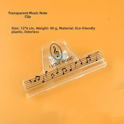 Transparent Plastic Music Sheet Clip Creative Piano Notes High Aesthetic Value Music Document Folder Organizer Office School Supplies