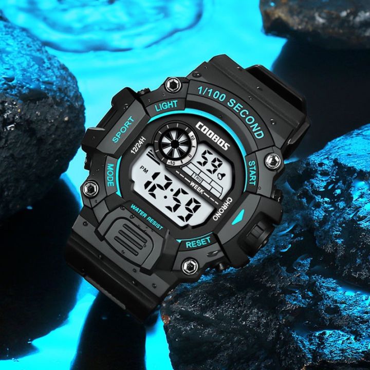Relo COOBOS Strong Waterproof 100M Sport Digital Army Mens Watch