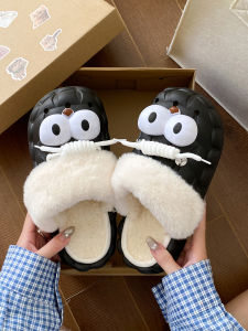 Dép Bông Đế Dày Ấm Áp Cho Nữ Trong Nhà Mùa Đông Có Thể Tháo Rời Đồ Dùng Gia Đình Hoạt Hình Cặp Đôi WE11NRSEAM Dép Cotton Mắt Lớn