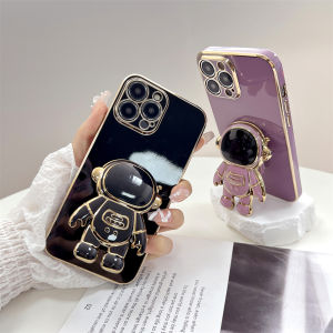 （Lokal Ready)Hontinga Softcase Case Casing hp Realme C11 C11(2021) C12 C15 C17 Casing Dengan Astronaut Bracket Lembut silikon kesing Case hp Anti Gores Air Karet untuk Anak Perempuan softcase