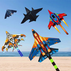 Large aircraft kite flying toys bomber kite nylon fabric reel fighter kite outdoor play kite air plane kites airplane kite