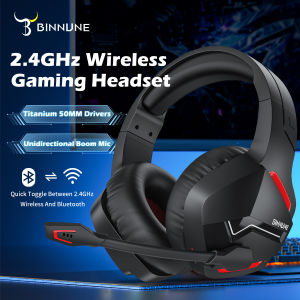 BINNUNE BW01 Dual Wireless Headsets Gamer with Mic Bluetooth Gaming Headset for PC PS4 PS5 Gaming Headphones for Laptop Computer
