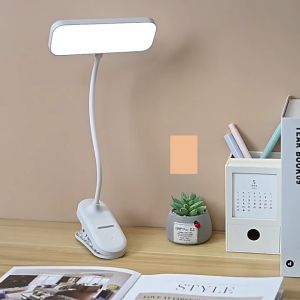 Home2U🏡 Clip Wireless Table Lamp Eye-Caring 3 Brightness Adjustable Touch Switch Rechargeable & USB Plug LED Reading Desk Lamp Table Light For Study Soft Light 夹式台灯