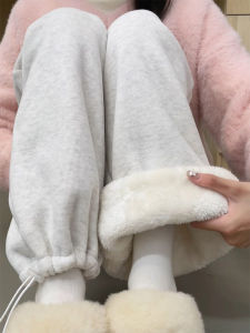 YAYANGREN | Warm Thickened Trousers for Women Autumn Winter Wool Fleece Loose Wide Leg Pants