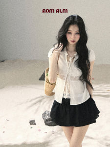 SHAOYEYAN | Lace Trim Design French Blouse Short Style