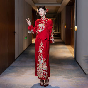 ชุดแต่งงานสไตล์จีน ชุดฮั้วเซี่ยวกว่า 25 ปี ฤดูร้อน 2025 ชุดกี่เพ้าสไตล์จีนใหม่ ชุดราตรีสำหรับผู้หญิง