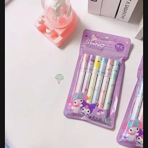 6pcs/Set Lucu Sanrio Fluorescent Pen Spidol Pastel Menggambar Pena Untuk Siswa Sekolah Perlengkapan Kantor Alat Tulis Hadiah