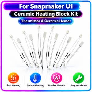 24V 48W Ceramic Heater Tube Thermistor Temperature Detector Sensor Upgraded Kit for Snapmaker U1 Hotend 3D Printer Spare Parts