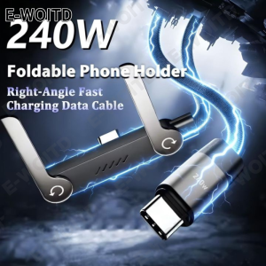 Foldable Metal Cable Charger with Stand Compatible with Super 4IN1 Fast Charging Multifunctional Design Includes Charger and Phone Stand for Gaming OfficeUse Car Travel Foldable Metal Cable Charger with Stand Compatible with Super 4IN1 Fast Charging Multi