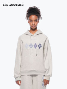ANN ANDELMAN | Diamond Pattern Hoodie with Mini Skirt Leisure Set