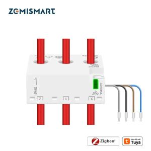 Cảm Biến Giám Sát Năng Lượng Thông Minh Zemismart Zigbee 3 Pha 4 Dây Tương Thích Với Tuya Zigbee2MQTT Home Assistant 208V-415V