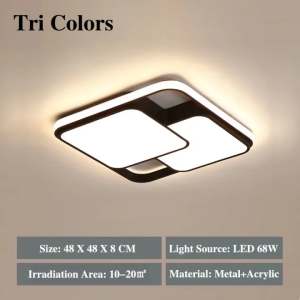 Modern three-color LED ceiling light 110v220v living room kitchen dining room bedroom interior lighting fixtures