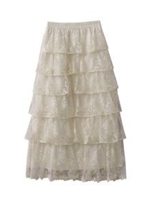 Váy Dài Ren Thêu Cạp Cao Phong Cách Pháp Cổ Điển Ngọt Ngào Váy Dài Chữ a Dáng Chữ a Cho Nữ Mùa Xuân 2025