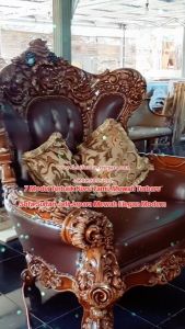 Kursi Sultan Ruang Tamu Sofa Mewah Sultan Jati Ukiran Jepara Mewah 1 Set Terbaru 2024 kursi Raja