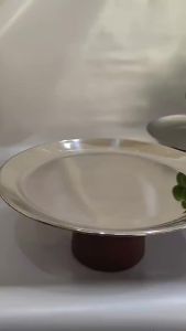 Stainless Steel Cake Tray Wooden Base Korean Style Fruit Display Plate Dessert Plate Dining Table Home Decoration Ornaments