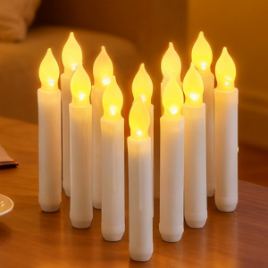 เทียนลอยน้ำไร้เปลวไฟ 12 ชิ้น ใช้แบตเตอรี่ แบบแท่ง สำหรับงานคริสต์มาส งานแต่งงาน งานวันเกิด